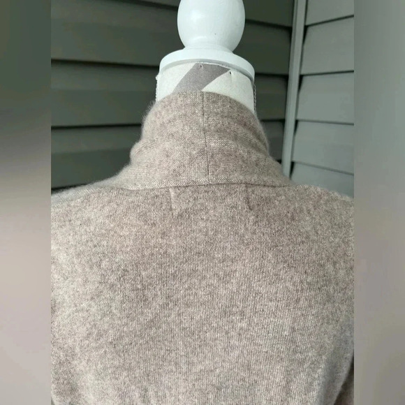PLY Cashmere Open Front Long Cardigan Sz M Tan - Picture 5 of 7